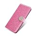 Produktbild SevenPanda Luxus Buckle Fashion Bling PU Leder Kasten für Samsung J5 2017, Diamant Glitter Juwelen Premium Magnetischer Folio Stand Ganzkörper Kasten für Samsung Galaxy J530 2017 - Rosa