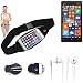 Produktbild Bauchtasche Gürteltasche für Nokia Lumia 930, schwarz + Kopfhörer. Sport Running Jogging Fitness Laufen Umhängetasche Exercise Schutzhülle - K-S-Trade (TM)