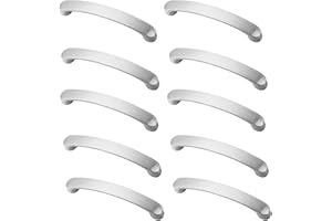 JNRFTY 10 Pezzi Maniglia per mobili cucina, cassetti, mobili camera da letto distanza tra i fori 128 MM,in Alluminio,Argentato
