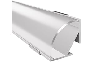 Alumino | LED Aluminiumprofil - Eckprofil weiss | 100 cm | Semi Abdeckung + Zubehör | für bis zu 16 mm LED-Streifen | 1m | Fulda