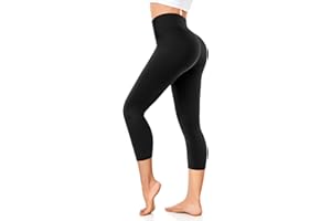 ‎FUELMEFOOT FuelMeFoot 3/4 Leggings Damen High Waist Schwarz Capri Leggins Blickdicht für Sport Yoga Gym.