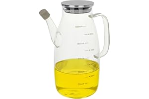 KASANOVA Huilier 1 L en verre borosilicate et bouchon en acier inoxydable