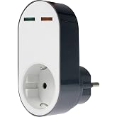 as - Schwabe 18611 - Professional Flash Surge Protection Adapter, Power Outlet with Surge Protection, 230V, White/Black