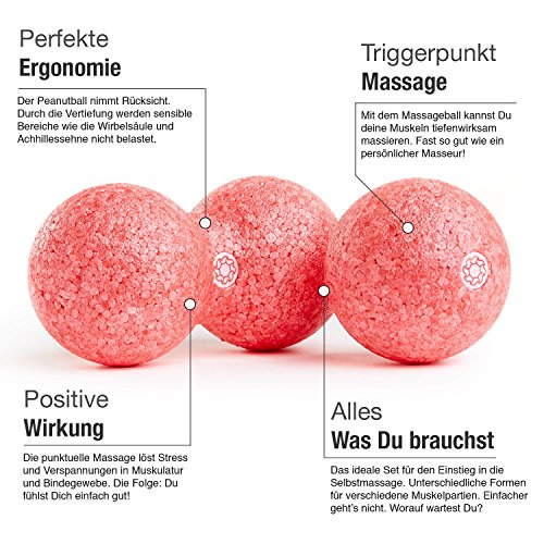 Massageball-Set – Duoball Faszienrolle und Faszienball inkl. Start-Guide – für wirkungsvolle Selbstmassage, Faszientraining und punktuelle Schmerzbehandlung – 8 cm – von enducore - 2