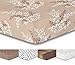 Produktbild DecoKing Premium 94112 Spannbettlaken 200x220 cm Steg 30 cm beige Blumenmuster Blumen Spannbetttuch Microfaser cappuccino braun schoko brown chocolate weiß white Hypnosis Calluna 1