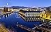 Produktbild Alu-Dibond-Bild 130 x 80 cm: "BFM, cathedral tower and Rhone river, Geneva, Switzerland, HDR", Bild auf Alu-Dibond