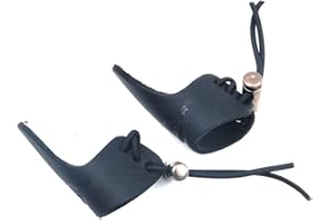 Namvo 2 STK Bogenschießen Finger Tab Leder Daumen Ring Pfeil Finger Handschuh Finger Pad für die Jagd Langbogen Bogenschießen schwarz