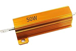 MACHSWON Resistori a guscio in alluminio resistenze da 50 W Resistori a filo avvolto Resistore per campanello, LED, apparecchiature di alimentazione (oro)