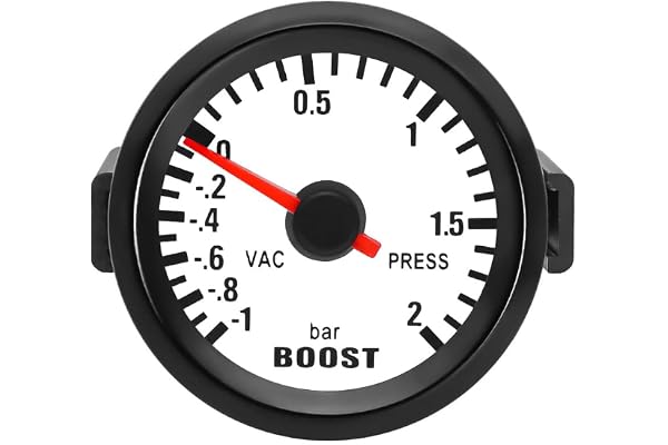 ETOPARS Universelle Voiture Turbo Suralimentation Jauge 2 Pouces 52mm Turbo Boost Jauge Véhicule Bar Turbo Pression Pointeur Manometre Bleu Lumière Indicateur Turbo Instruments