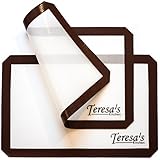 Teresa's Kitchen Silicone Baking Mat - Nonstick - Heat Resistant - Healthy Cooking - Food-Safe Certified - Oven Tray Liners & Cookie Sheets - Reusable - Premium Baking Sheets Set Full Size, 2x