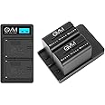 GVM Great Video Maker NP-F970 6600mAh Batteries with Dual USB Charger and V-Mount Adapter, LCD Screen Display Charge Status of Each Battery, 2 Packs Portable Power for Camera Camcorder Broadcast Light