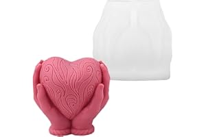 PALMCEE 3D Silicone Molds, DIY Heart Shape Epoxy Casting Resin Mould, Heart Hand Candle Soap Mould Casting Mould for DIY Handmade Craft Home Decoration, Wedding and Valentines Day Gift