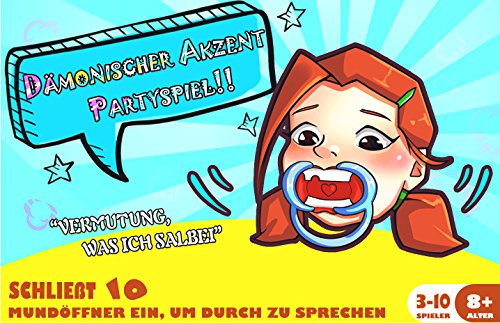 Frola Dämonischer Akzent Partyspiel (Deutsche Ausgabe) – 10 BPA-Free Mundstücke, 400 Witzige Phrase und 54 Blank Cards – Urkomisch Klartext Partyspiel (Familienausgabe) - 2