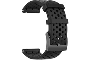 LOKEKE Suunto Spartan Sport - Correa de repuesto de silicona de 24 mm para Suunto Spartan Sport Wrist HR Baro/Suunto D5/Suunto 9 barro (silicona negra)