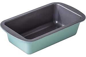 The Great British Bake Off 2lb Loaf Tin, Bread tin for Baking, 900g Capacity, for Banana, White & Seeded Loaves, Official GBBO Logo, Non Stick Coated Carbon Steel, Duck Egg Blue, 23cm x 13cm x 7cm