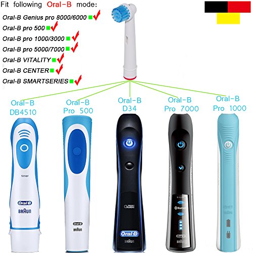 EB17S Sensitive Aufsteckbürsten für Oral B,die Bürstenköpfe wurde nach dem Vorbild professioneller Reinigungsgeräte entwickelt und sorgt für eine zahngenaue Reinigung, 8er Pack, Ersatzbürsten von ITECHNIK - 3