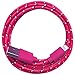 Produktbild 3m Nylon USB Ladekabel Datenkabel kompatibel mit [Apple iPhone 10 X 8 8 Plus 7 7 Plus 6S 6S Plus 6 6 Plus 5S 5C 5 SE, iPad | iPod] pink