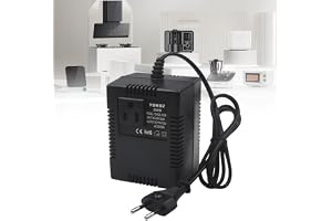 XEERUN Spänningsomvandlare, transformator 220 V till 110 V, 300 W, nätadapter, reseströmadapter, för datorer, minikameror, lu