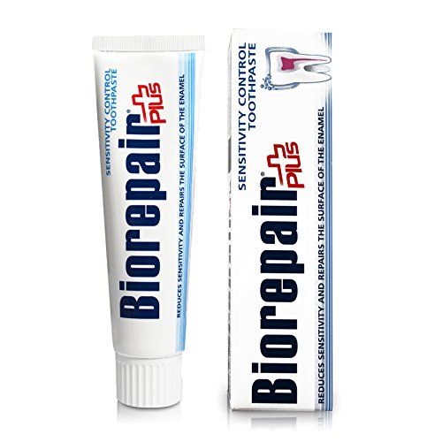 2pcs biorepair plus+ 46% microrepair sensitive plus toothpaste 100ml (pack of two) protect enamel & REPAIR from acid erosion and plaque files cracks / holes safe for whole family by coswell