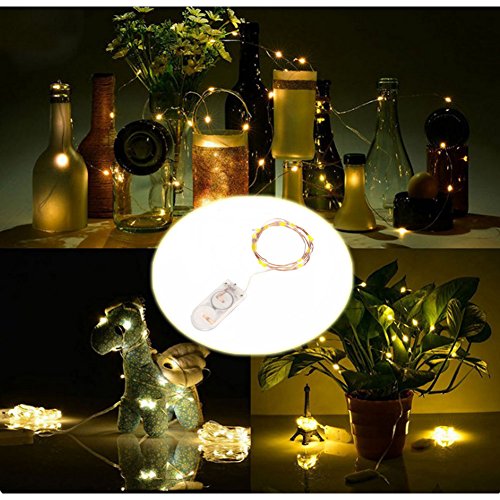 VOYOMO(TM) 4 Stück 10er LED-Lichterkette Warmweiß Weihnachtsbeleuchtung Innen Micro Draht Batterie-betrieben 3.3Ft/1M - 7