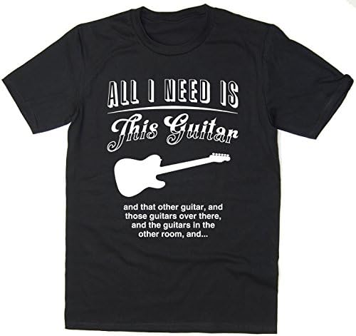 Rocket Fuel 'All I Need Is This Guitar' Mens Funny Printed T-Shirt - Black - Large