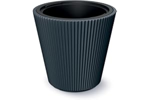 Tymar Macetero con Inserto, macetero de plástico, macetero, macetero Grande (DBMIV Antracita,ø 40 cm)
