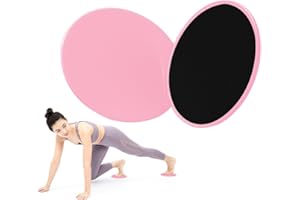 SGERUFZ 2 Stück Fitness Gleitscheiben Sport Doppelseitige Gliding Discs Exercise Slider für Hause Gym Training Bauch Workouts (Rosa)