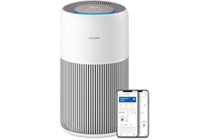 Purificateur d'air Philips Série 2200, HEPA NanoProtect + Filtre à charbon actif, CADR 400m³/h pour 104m², Pour personnes allergiques, Ultra-silencieux, Filtre intelligent et durable (AC2210/10)
