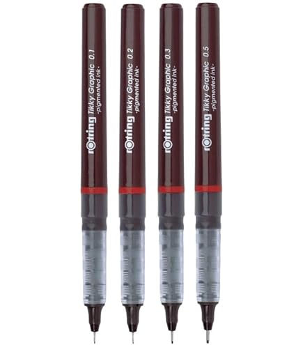 Rotring Tikky Graphic Faserschreiber 0,1 Mm – 2er Pack, Schwarz, Für Präzises Zeichnen & Schreiben