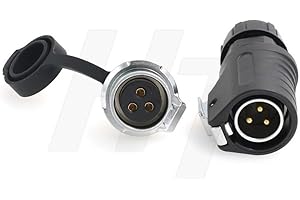 HANGTON CONNECT HangTon LP20 Connecteur circulaire aéronautique à 3 broches à déconnexion rapide 30 A Câble mâle Prise femelle (montage à écrou arrière)