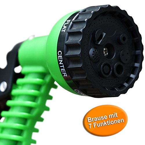 Flexibler Gartenschlauch | geringes Gewicht & platzsparende Aufbewahrung | inkl. Brause mit 7 Funktionen | drei Längen wählbar (30m) - 2