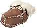 Playshoes Handmade Lambskin Baby Booties with Laces Closure (Light Brown, 0-6 months)