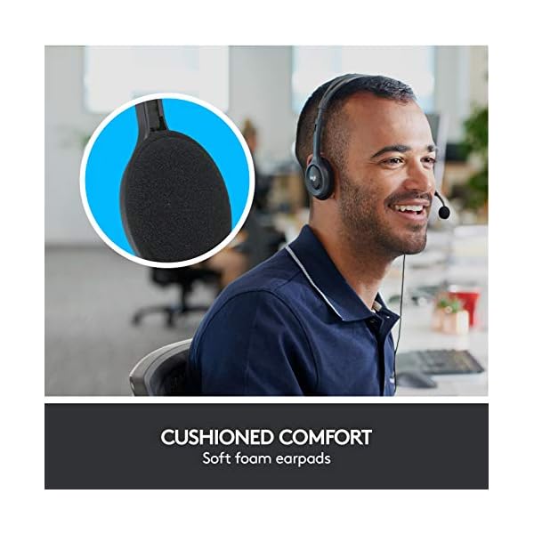 Logitech H111 Auriculares con Cable, Sonido Estéreo con Micrófono Giratorio, Jack 3,5mm, PC/Mac/Portátil/Smartphone… - Image 4