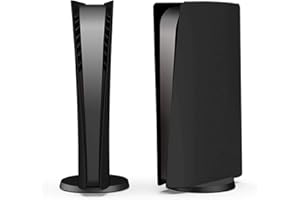 arVin Replacement Side Shell Plate for PS5, Replacement Cover for PS5 Digital Version Console, Dustproof Accessories for PS5 Console, ABS Case - Black