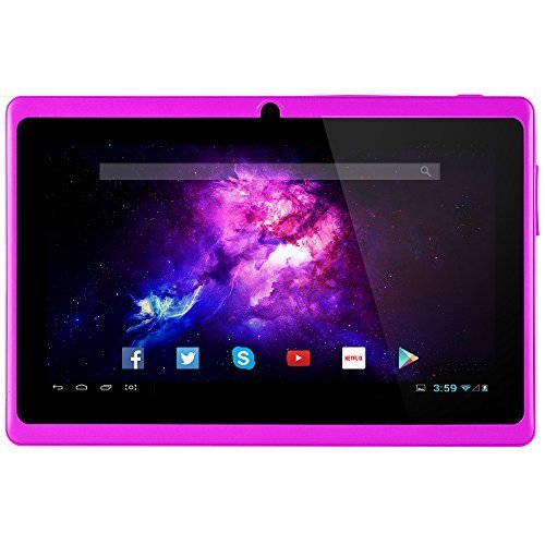 Alldaymall A88X Tablet de 7 Pulgadas - Android 4.4, Quad Core,8 GB ROM, HD 1024x600, Wi-Fi, Bluetooth, OTG,Soporte para juegos 3D (Púrpura)