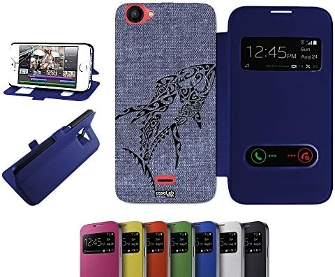 CASELABDESIGNS S VIEW BOOK CASE COVER BLUE EFFETTO JEANS PESCE TRIBU' FOR WIKO RAINBOW JAM BLU - BODY S VIEW BOOK BLUE MATERIAL PROTECTIVE SHOCK
