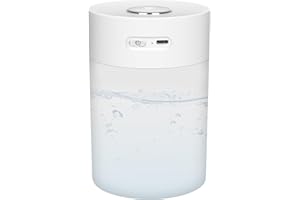 Adiwo Umidificatore Ambiente, 600ML Umidificatore Ambiente Bambini, 30dB Silenzioso 18H di Durata, Mini Umidificato Piante con Luce LED, Spegnimento Automatico in Assenza di Acqua