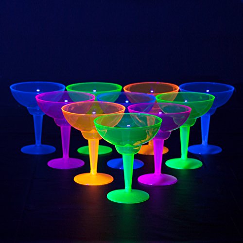 Neonfarbene Margarita-Gläser aus Kunststoff 12er Pack - 3