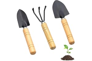 LACHT 3 pcs ensemble Mini-Outils De Jardinage,Comprend Une Bêche, Un Râteau À Griffes Et Une Pelle pour La Plantation Et L'entretien – Idéal pour Les Pots De Fleurs Et Les Plantes D'intérieur
