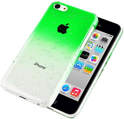 VenCase Hard Case Cover RainDrop for Apple iPhone 7 7S Phones + Screen Protector (Green)
