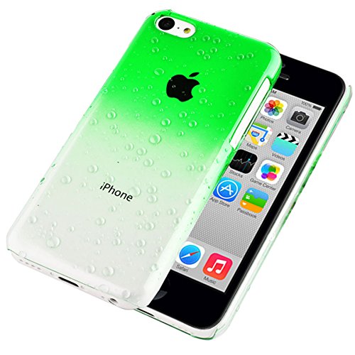 VenCase Hard Case Cover RainDrop for Apple iPhone 7 7S Phones + Screen Protector (Green)