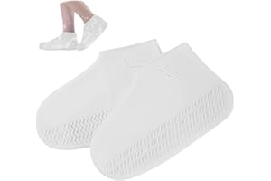badaren Silikon Regenüberschuhe, 1 Paar Wasserdichte Überschuhe mit Antirutschsohle, Regen Schuhüberzieher, Wasserdichte Schuhüberzieher Silikon für Regen, Schneetag, Schlammige Straßen
