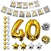 Produktbild BELLE VOUS Alles Gute zum Geburtstag Folienballons Gold & Silber Party Dekoration Zubehör Set (Age 40)