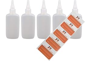 TORG TRADING Ovale Flaschen, Flachmann, Plastikflaschen aus weichem PE weiß/transparent, Flüssigkeitsflasche, Tropfflaschen, Quetschflaschen 5 x 100 ml