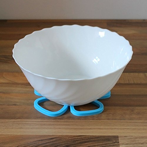 COM-FOUR® 4er Set Silikonuntersetzer in trendigen Farben, lila und blau, Blume (4er Set) - 5