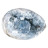 Amogeeli Raw Blue Crystal Celestite Geode Irregular Healing Crystals Rock Cluster Home Office Decor (approx 220-300g)