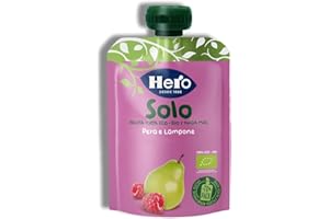 HERO BABY Hero Solo Frutta Frullata 100% Bio, Pera e Lampone, 100g
