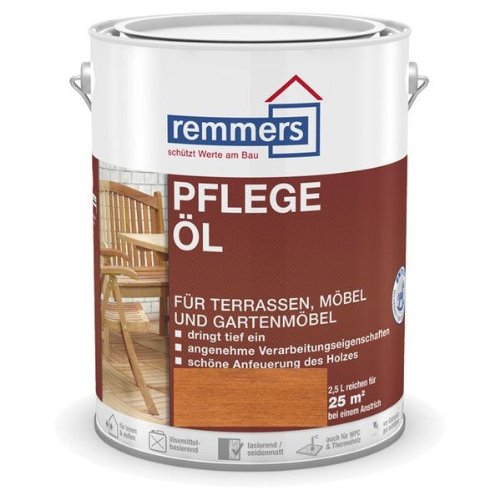 Remmers Maintenance Oil Teak, 5 litres, Solvent-Based, Decorative Wood Oil for Indoor and Outdoor Woods, Water-Repellent, Weather-Resistant, Brilliant Colour Shades