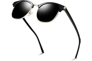 KANASTAL High Protection UV400 Semi Rimless Polarised Sunglasses for Women Men, Retro Classic Sunglasses with Half frame