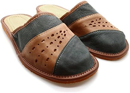 Men`s Handmade Leather Slippers 100% Genuine Leather Size UK 6, 7, 8, 9, 10, 11, 12 P